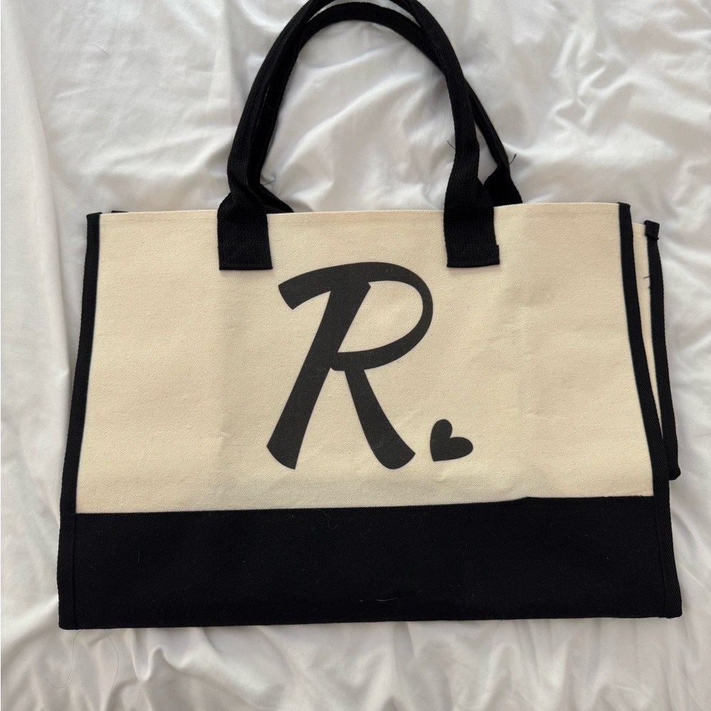 Stylish Black and Cream Tote Bag